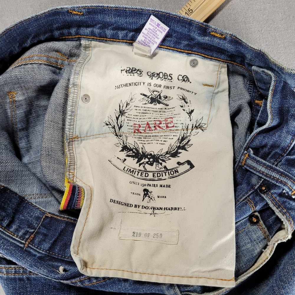 RaRe PRPS Distressed Denim Limited Edition Selvedge JEANS 36×30 210 Of 250 - Picture 10 of 16
